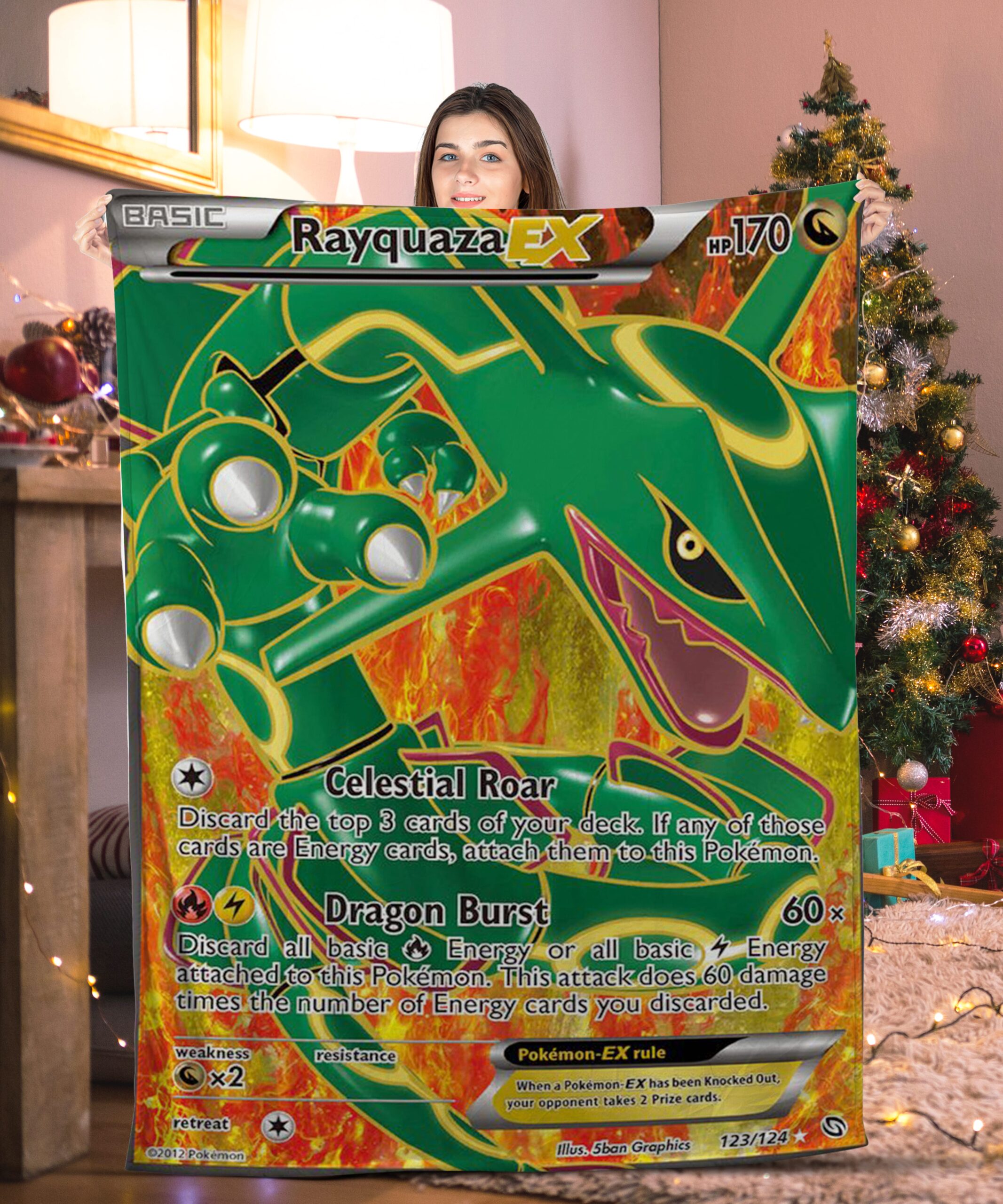 Pokemon Rayquaza EX Pokemon Card Blanket 701824