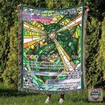 Pokemon Rayquaza Stain Glass Custom Woven Blanket   -ts-blanket-150822-10