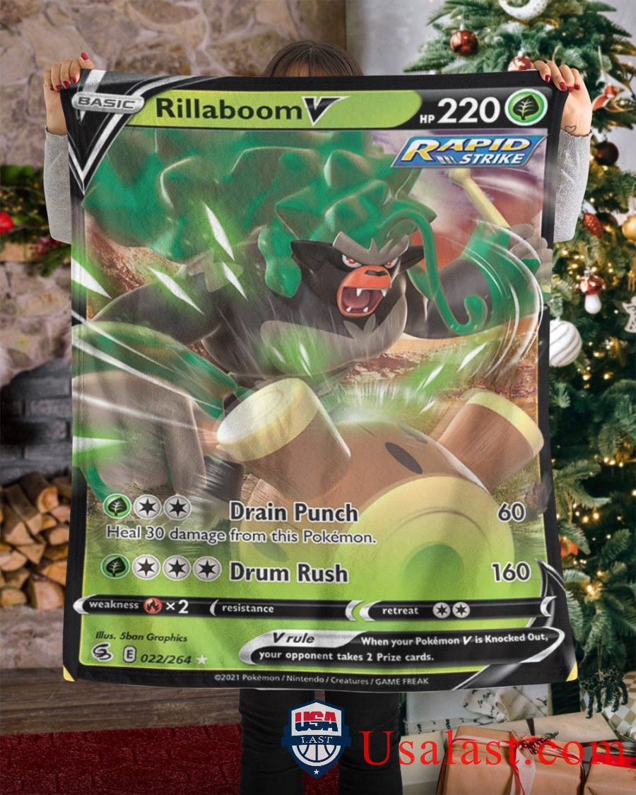 Pokemon Rillaboom V Rapid Strike Blanket -5KGQM-8676