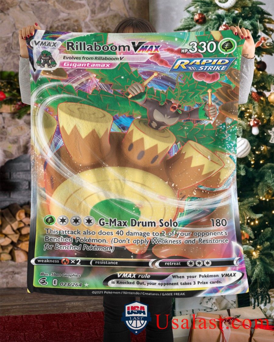 Pokemon Rillaboom VMax Rapid Strike Blanket -LKHVG-2131