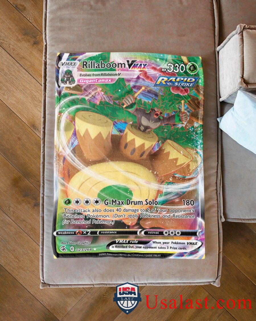 Pokemon Rillaboom VMax Rapid Strike Blanket -LKHVG-2131 - Image 3