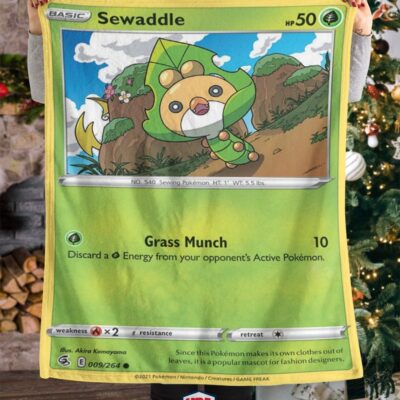 Pokemon Sewaddle Fusion Strike Blanket   -XPIPL-5451