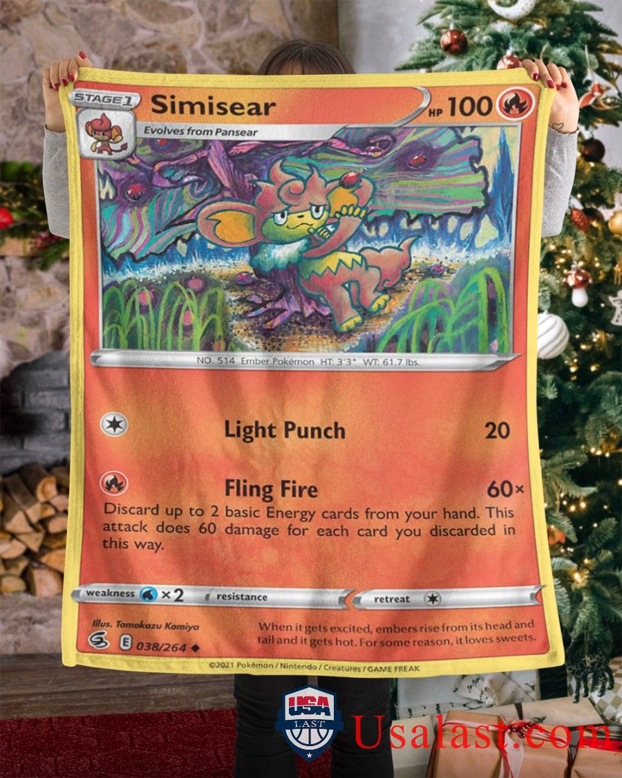 Pokemon Simisear Fusion Strike Blanket -6FKKQ-5083