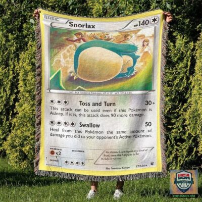 Pokemon Snorlax Custom Woven Blanket   -ts-blanket-150822-24