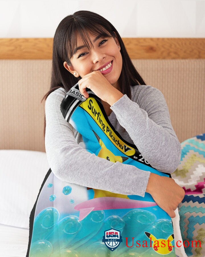 Pokemon Surfing Pikachu V Fleece Blanket -TLJ5A-7616 - Image 3
