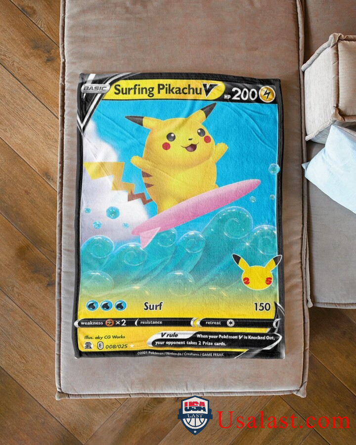Pokemon Surfing Pikachu V Fleece Blanket -TLJ5A-7616 - Image 4