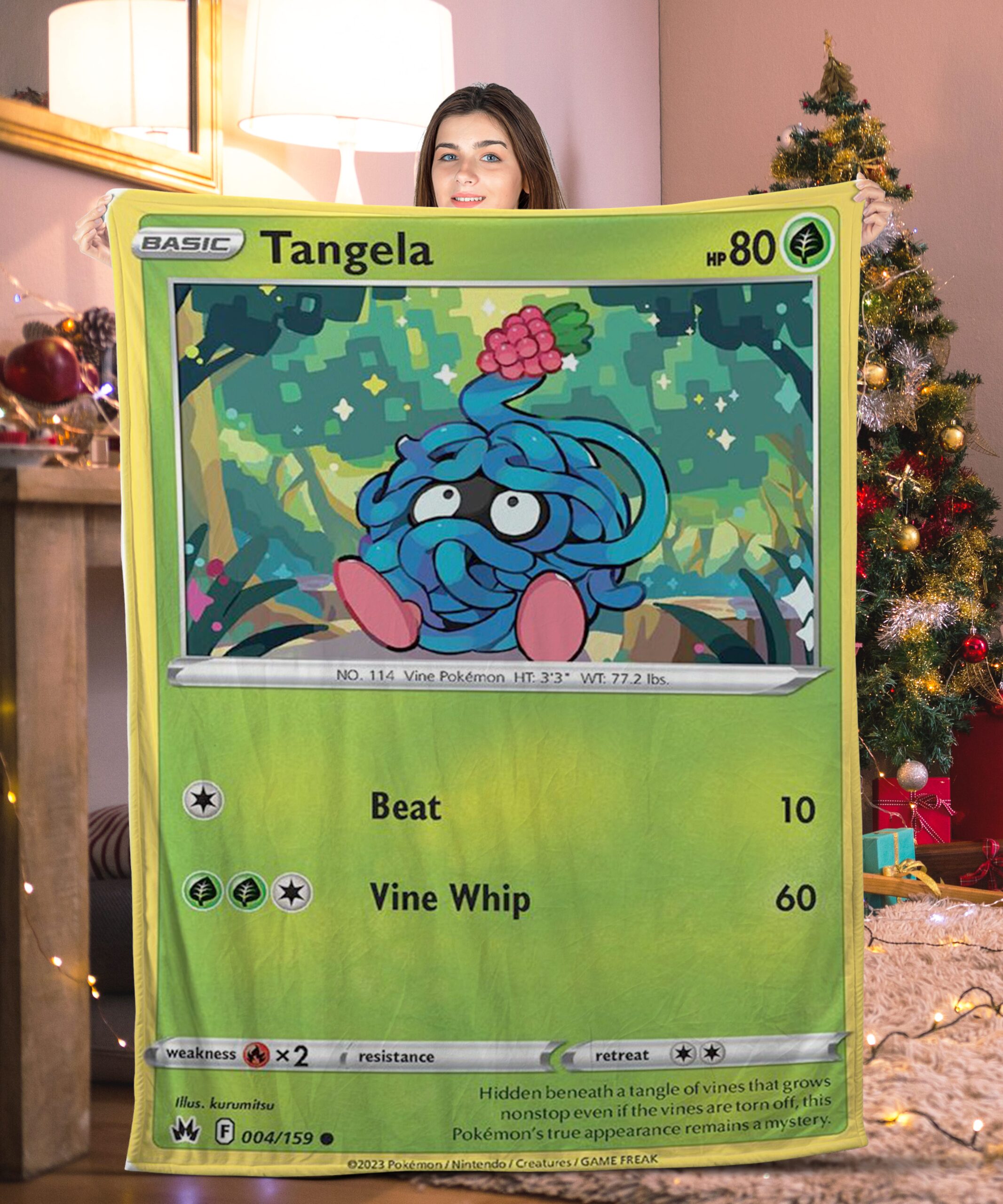 Pokemon Tangela Pokemon Card Blanket 656336