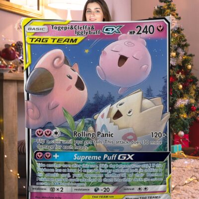 Pokemon Togepi & Cleffa & Igglybuff GX Pokemon Card Blanket 471457