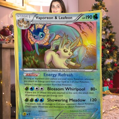 Pokemon Vaporeon & Leafeon Pokemon Card Blanket 578840