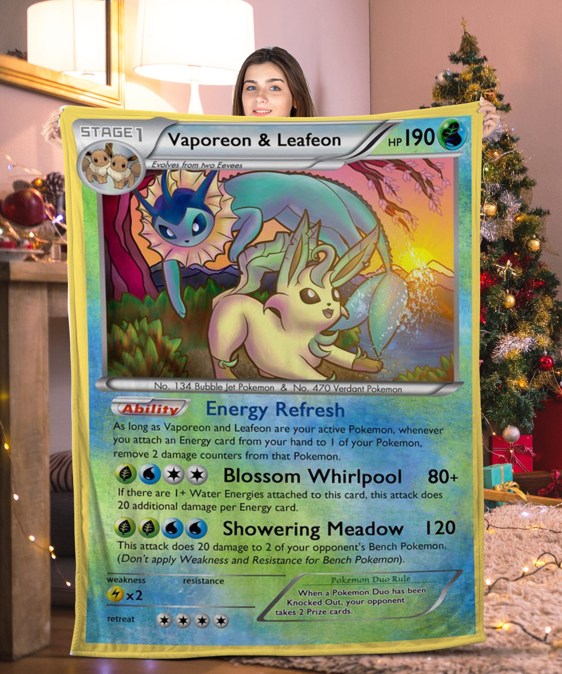 Pokemon Vaporeon & Leafeon Pokemon Card Blanket 578840