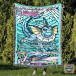 Pokemon Vaporeon Stain Glass Custom Woven Blanket   -ts-blanket-150822-04