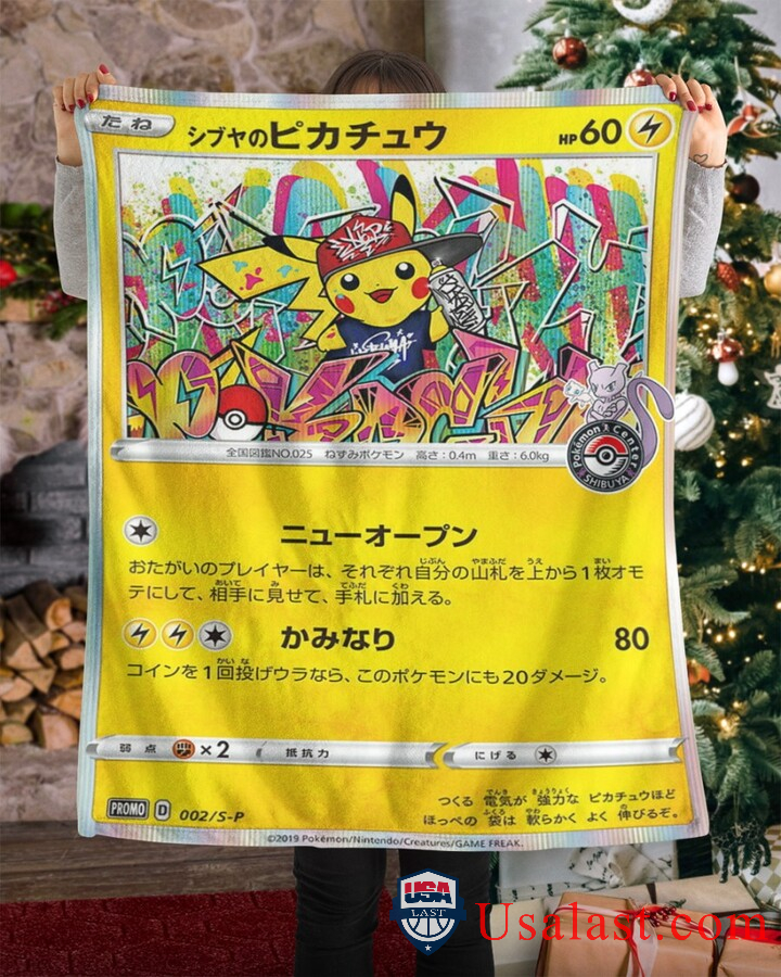 Shibuya Pikachu Pokemon Fleece Blanket -VRG2R-4045