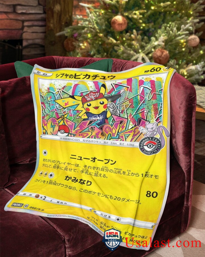 Shibuya Pikachu Pokemon Fleece Blanket -VRG2R-4045 - Image 2