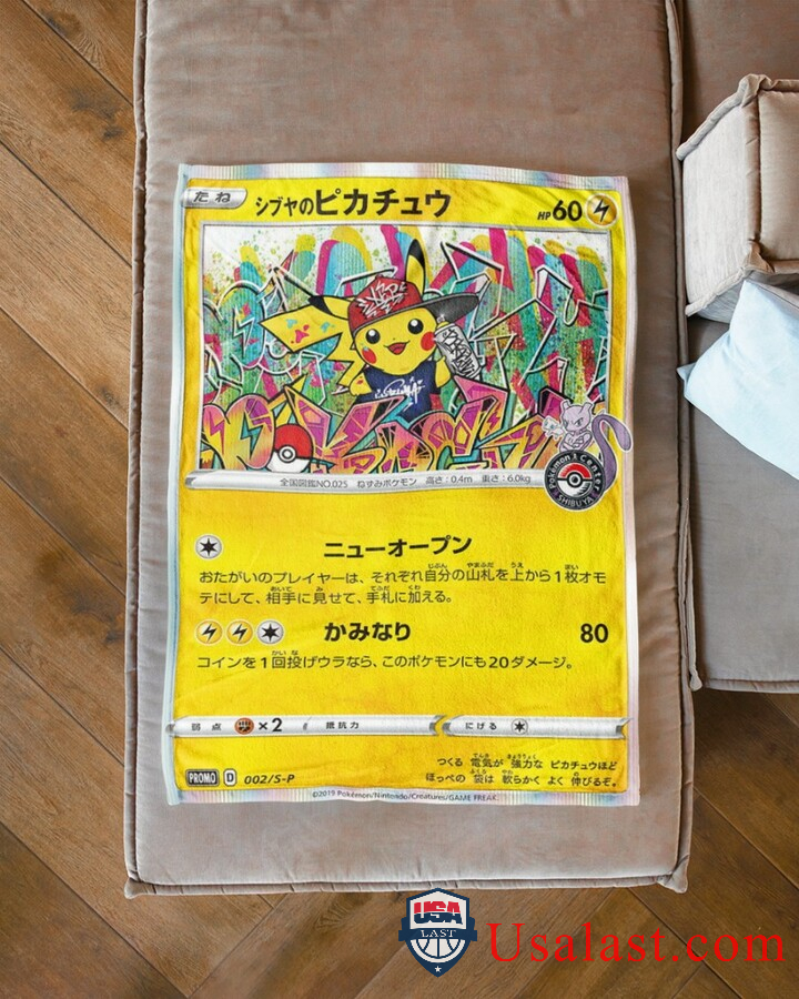 Shibuya Pikachu Pokemon Fleece Blanket -VRG2R-4045 - Image 4