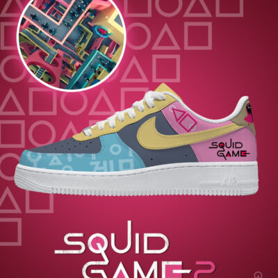Crazy Stairs Squid Game AF1 Low Top Shoes