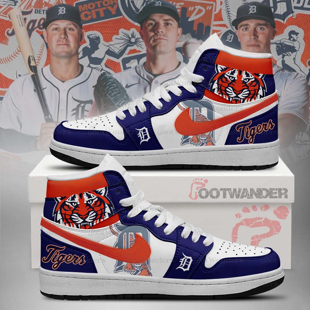 Detroit Tigers MLB AJ1 High Top Shoes