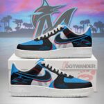Miami Marlins MLB AF1 Low Top Shoes