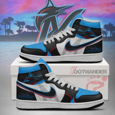 Miami Marlins MLB AJ1 High Top Shoes