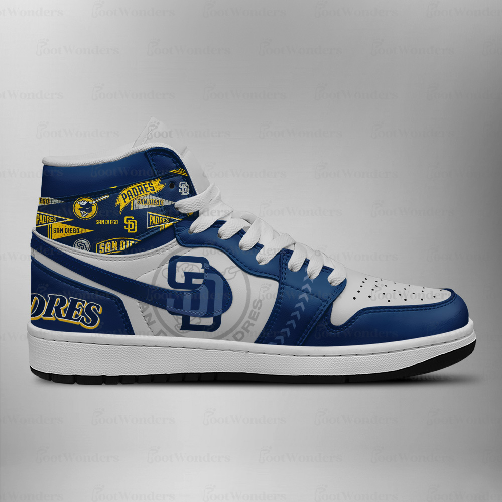 San Diego Padres MLB AJ1 High Top Shoes - Image 3