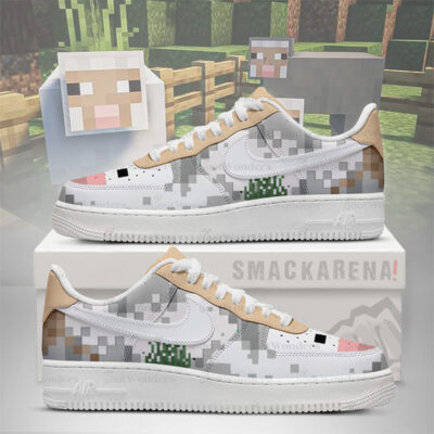 Sheep Minecraft AF1 Shoes Version 2