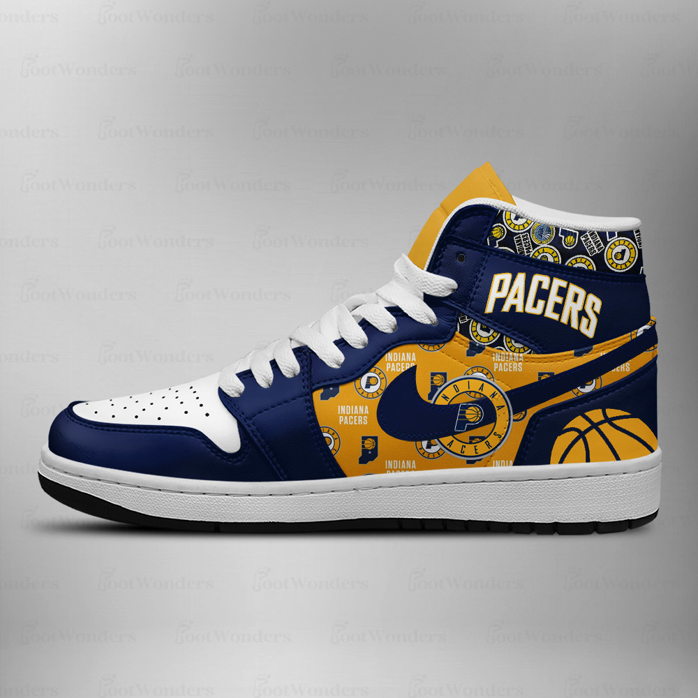Indiana Pacers NBA AJ1 High Shoes - Image 2