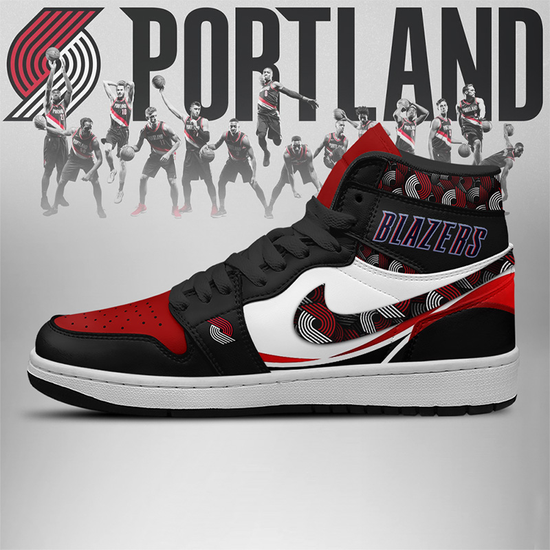 Portland Trail Blazers NBA AJ1 High Shoes - Image 2