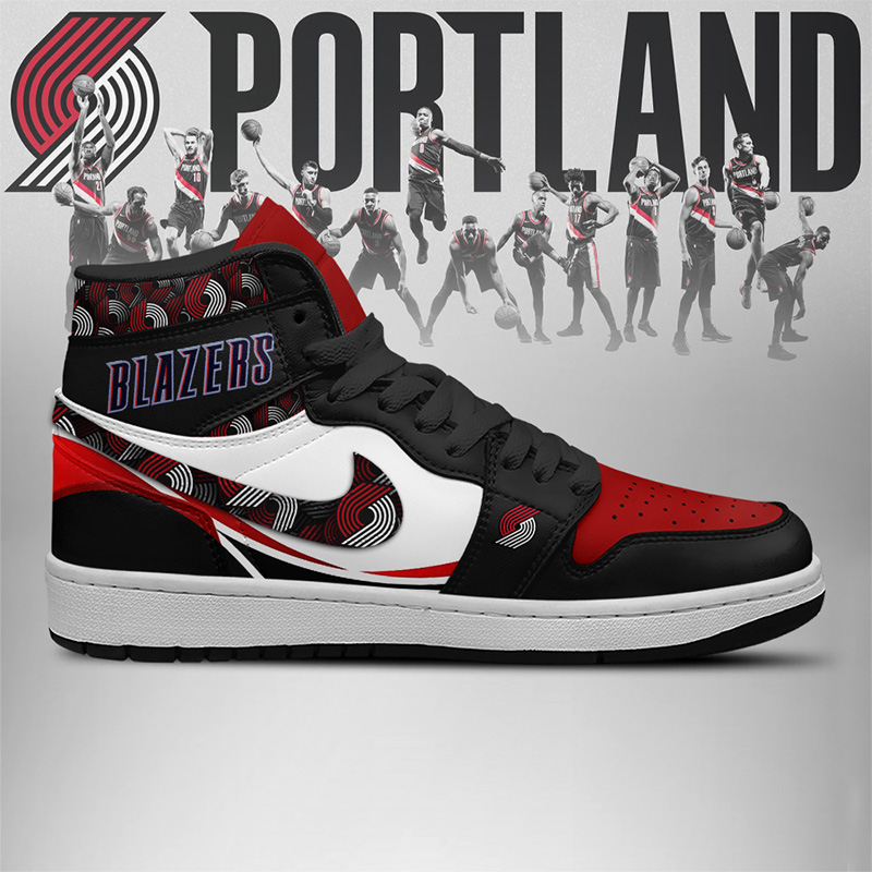 Portland Trail Blazers NBA AJ1 High Shoes - Image 3