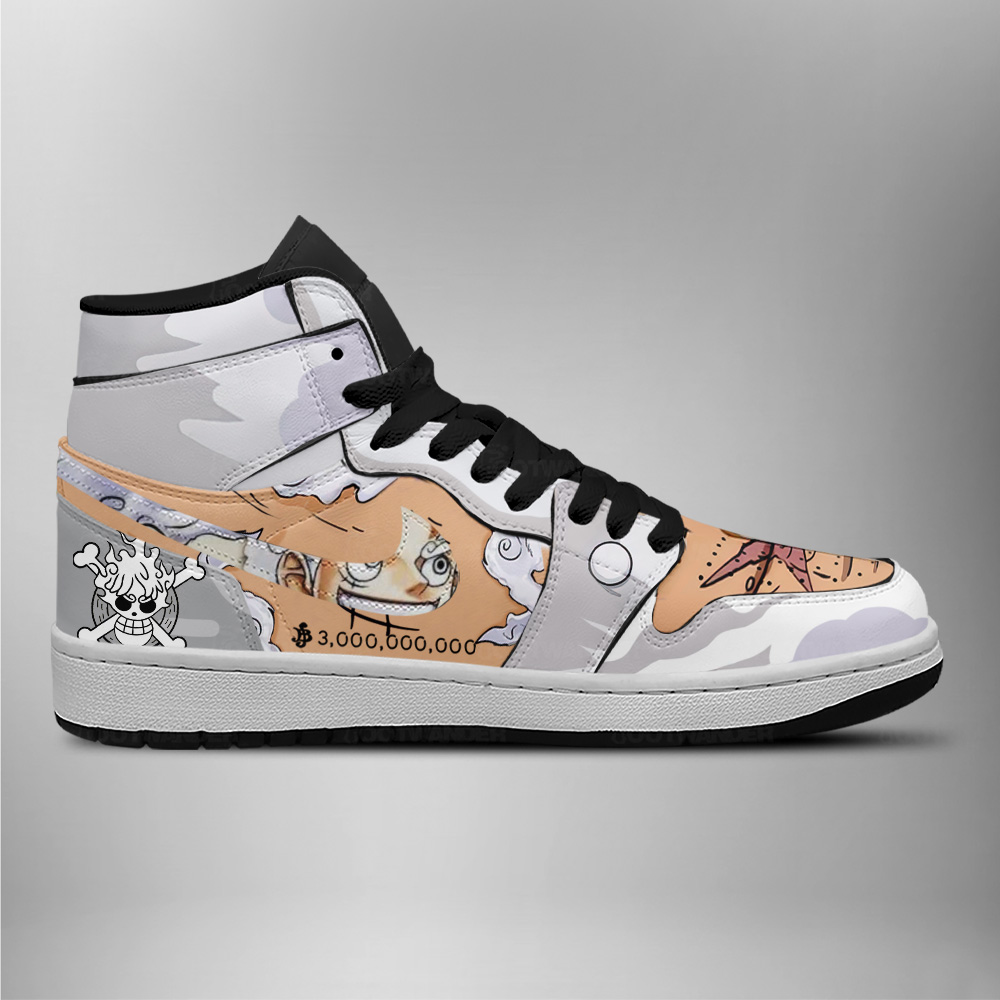 Luffy Gear 5 Wanted - One Piece AJ1 Shoes - Image 2