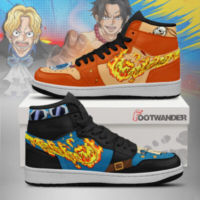 Ace & Sabo - One Piece AJ1 Shoes