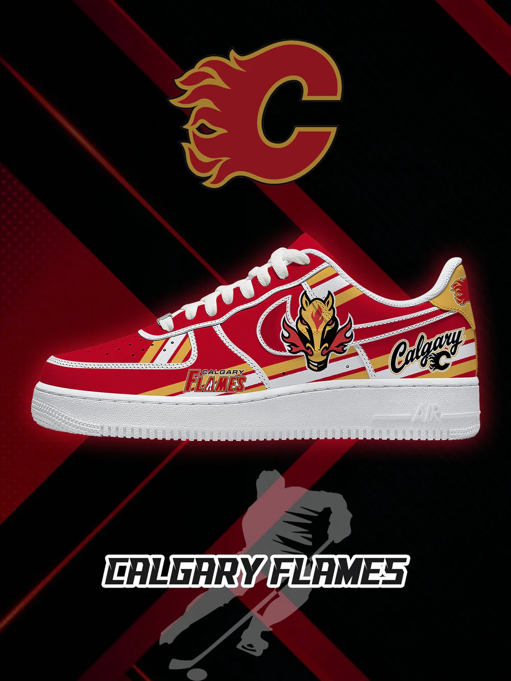 Calgary Flames - National Hockey League AF1 Shoes