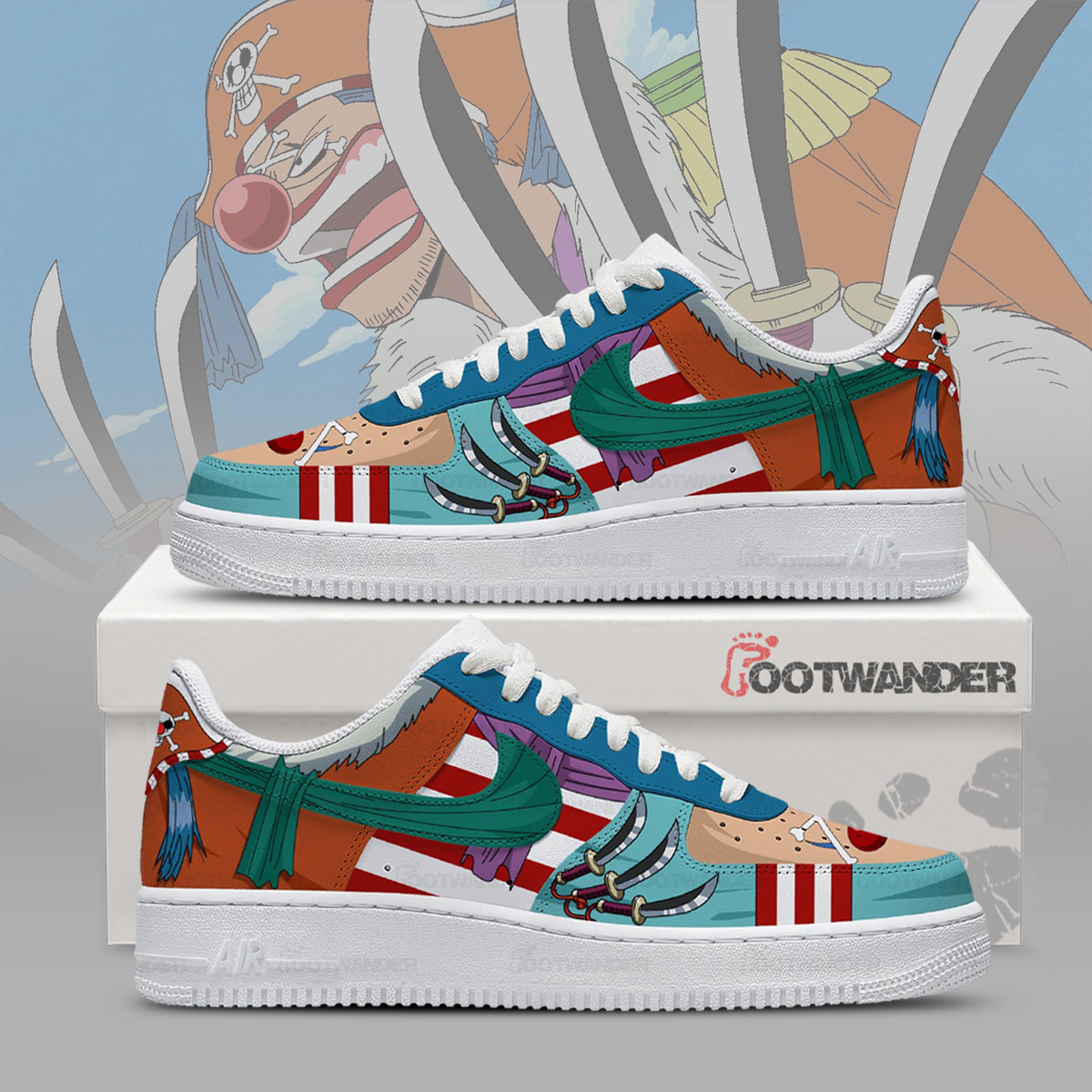 black beard - One Piece AF1 Shoes
