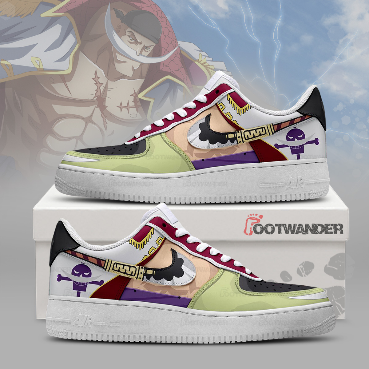 white beard - One Piece AF1 Shoes