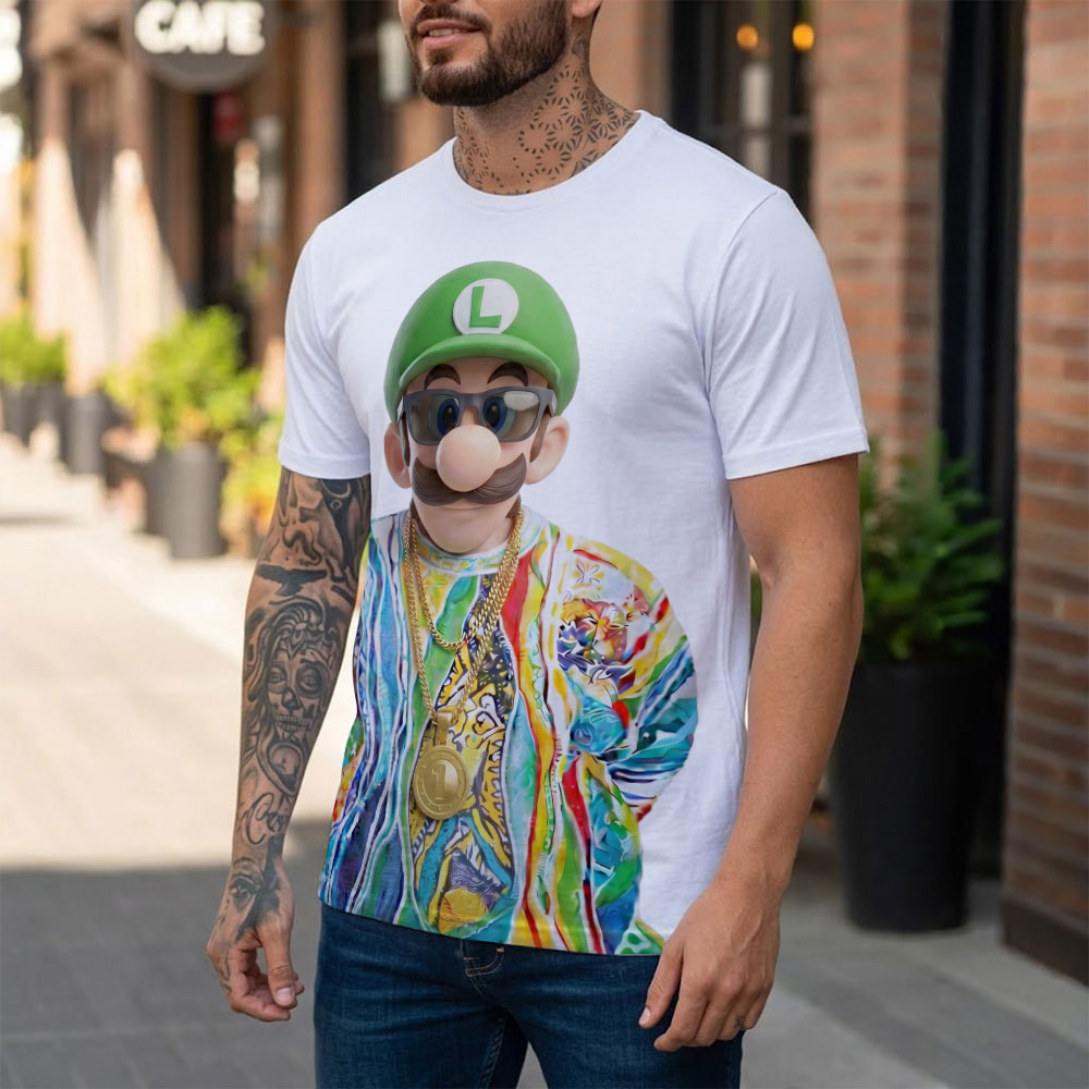 Luigi V2 - Super Mario T-Shirt - Image 2
