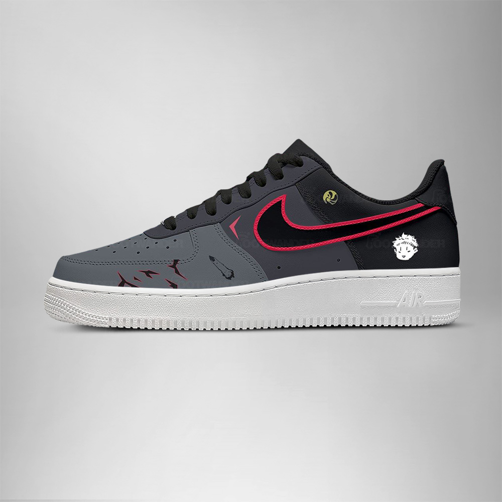 Yuji Itadori - Jujutsu Kaisen AF1 Embossed Logo Sneakers - Image 3