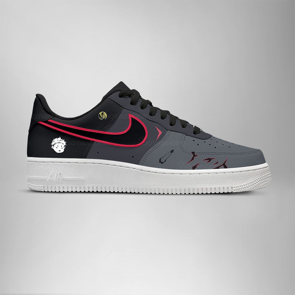 Yuji Itadori - Jujutsu Kaisen AF1 Embossed Logo Sneakers - Image 2