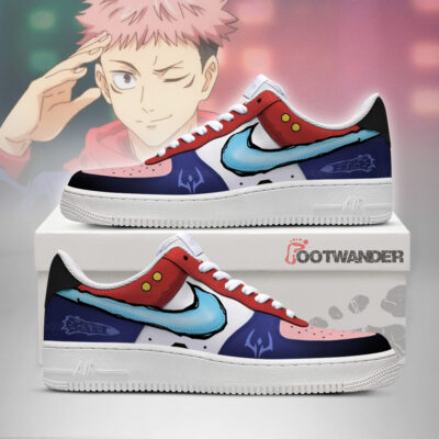 Yuji Itadori - Jujutsu Kaisen AF1 Embossed Logo Sneakers