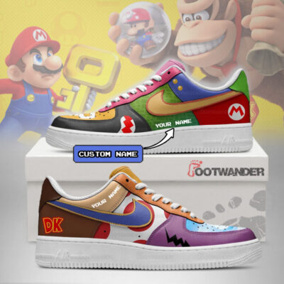 The Mario - Super Mario Custom Name AF1 Shoes