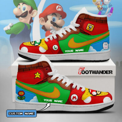 The Mario V2 - Super Mario Custom name AJ1 Shoes