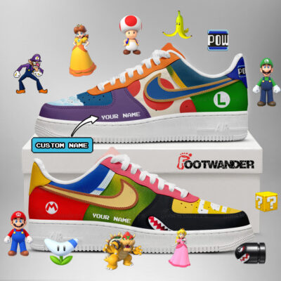 The Mario V2 - Super Mario Custom Name AF1 Shoes