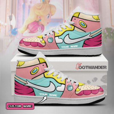 Peach V2 - Super Mario Custom name AJ1 Shoes