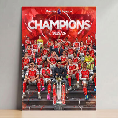 Premier League Champion - Arsenal 2025-2026 Canvas - Poster