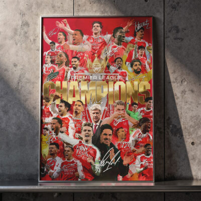 Premier League Champion - Arsenal with Signature Canvas - Poster