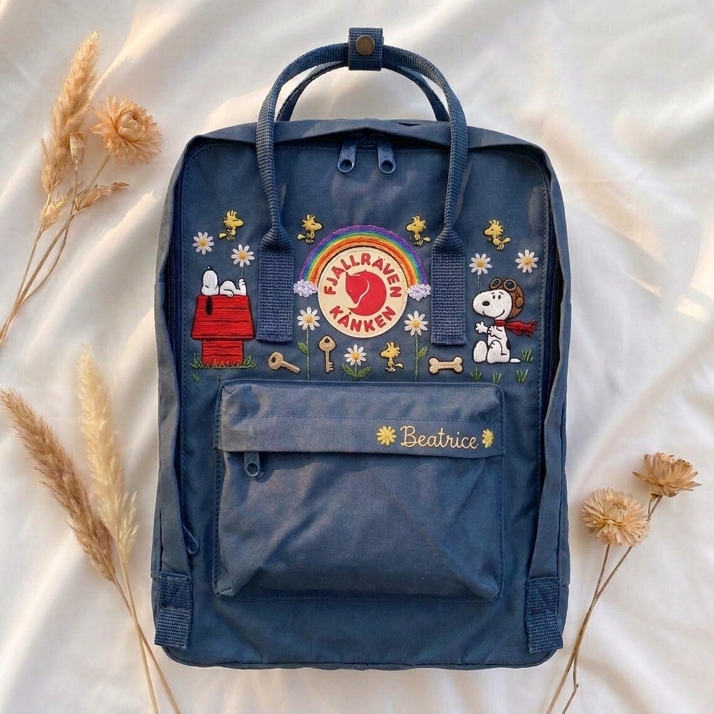 Snoopy Fjallraven Kanken Embroidered Backpack - Image 3