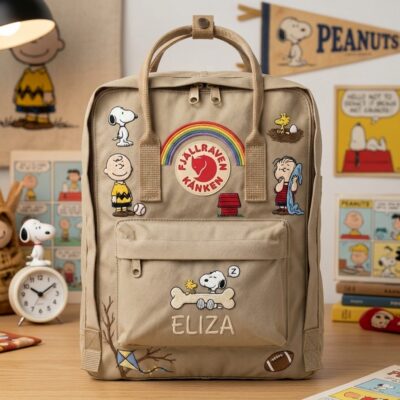 Snoopy Fjallraven Kanken Embroidered Backpack