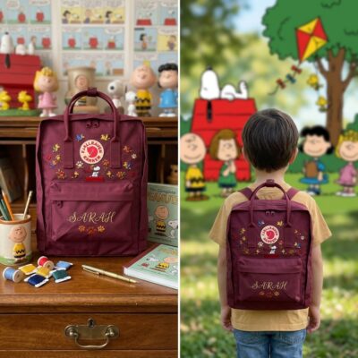 Snoopy Fjallraven Kanken Embroidered Backpack