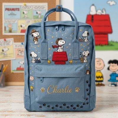 Snoopy Fjallraven Kanken Embroidered Backpack