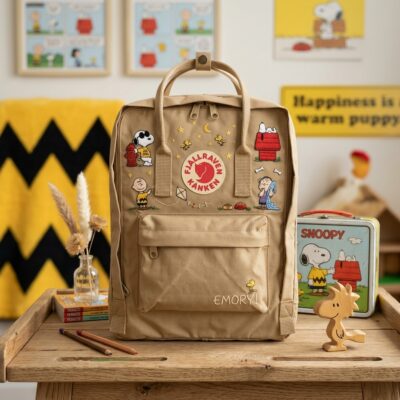 Snoopy Fjallraven Kanken Embroidered Backpack