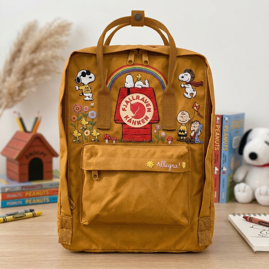 Snoopy Fjallraven Kanken Embroidered Backpack - Image 5