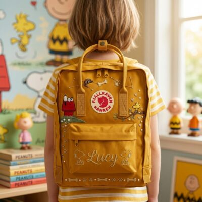 Snoopy Fjallraven Kanken Embroidered Backpack
