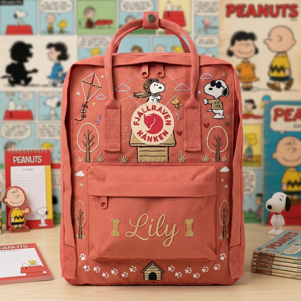 Snoopy Fjallraven Kanken Embroidered Backpack - Image 6